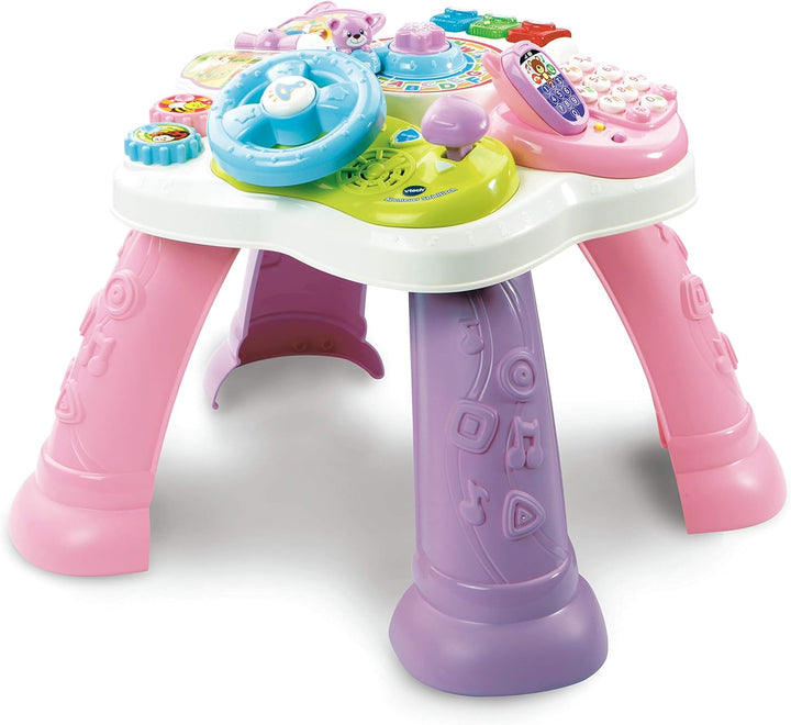 VTech Baby Abenteuer Spieltisch pink – Bunter Babyspieltisch mit 6 Spielfeldern und interaktiven Ele