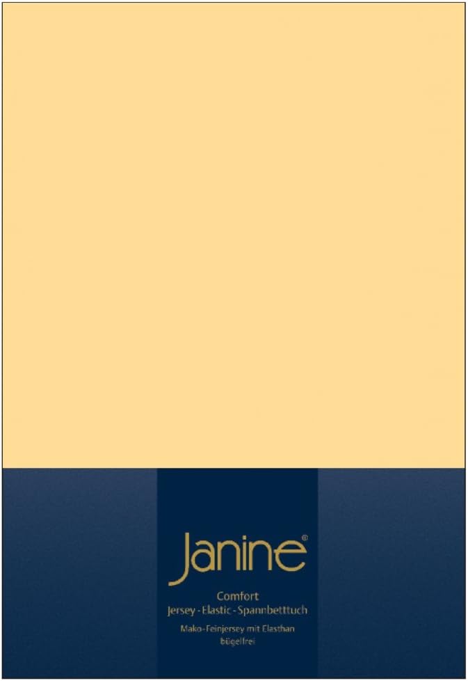 Janine Spannbettlaken 150 x 200 cm 5002 Bettlaken Elastic Vanille 95 % Baumwolle, 5 % Elasthan L/B c
