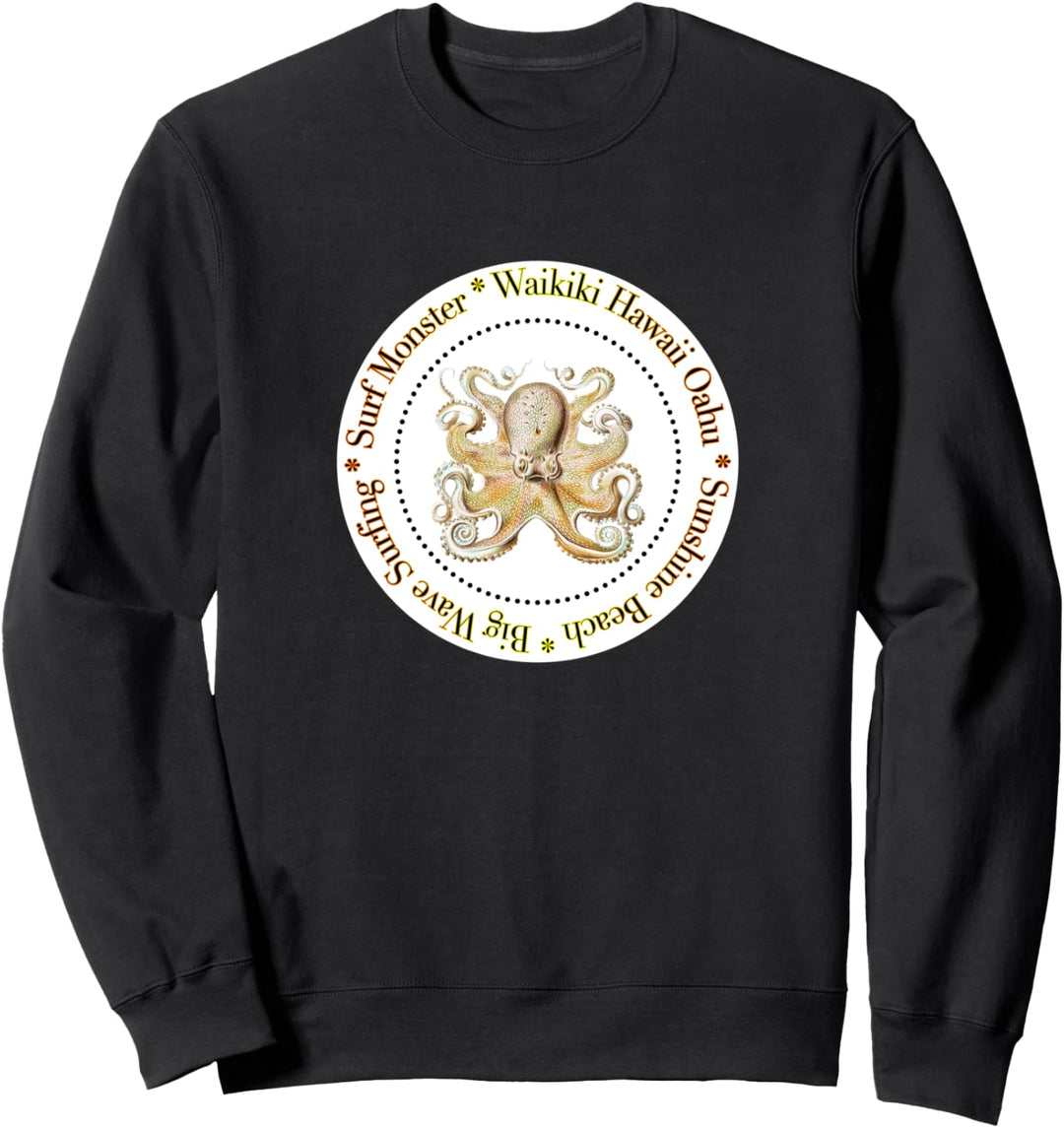 Big Wave Surfing Surf Monster Waikiki Hawaii Oahu Beach Sweatshirt