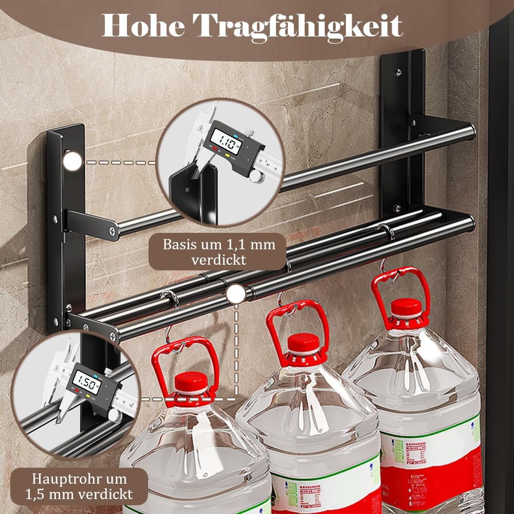 Schuhregal Wand, 2 Ebenen 37-67cm Ausziehbar Schuhablage, Faltbar Metall Schuhhalter Schmal Platzspa
