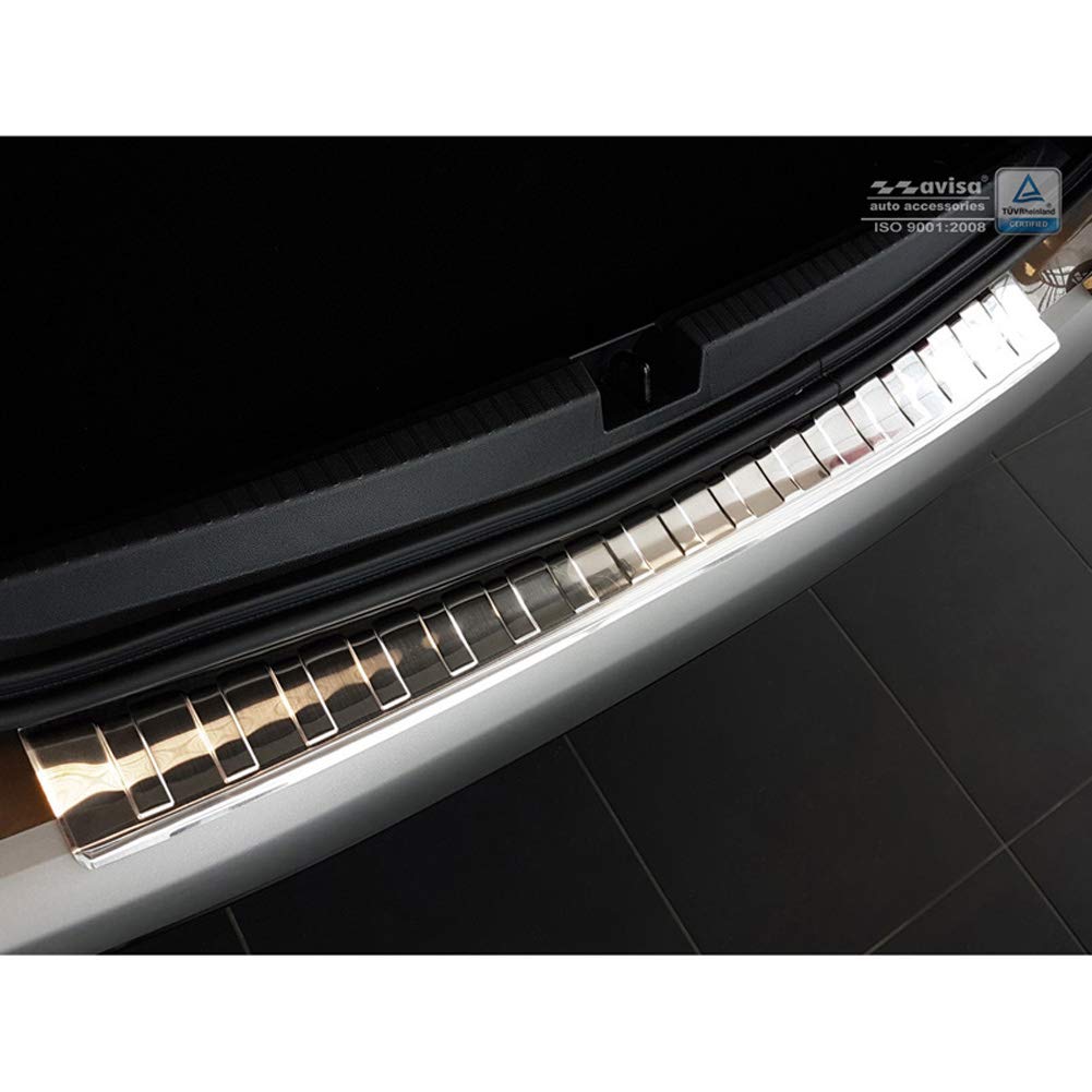 Avisa Edelstahl Heckstossstangenschutz kompatibel mit Dacia Duster II 2018-2021 & FL 2021- 'Ribs'