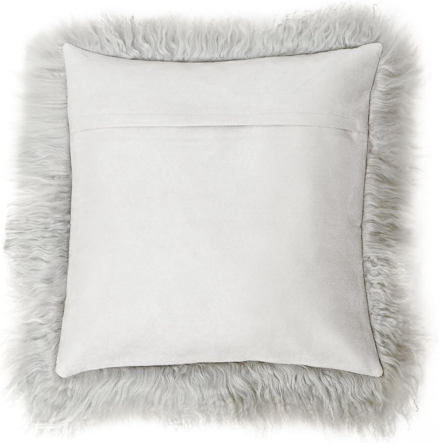 Reissner Lammfelle Tibet Lammfell Kissenbezug langflorig 30x30cm JAY105 Farbe Silber grau (Tops) Jay