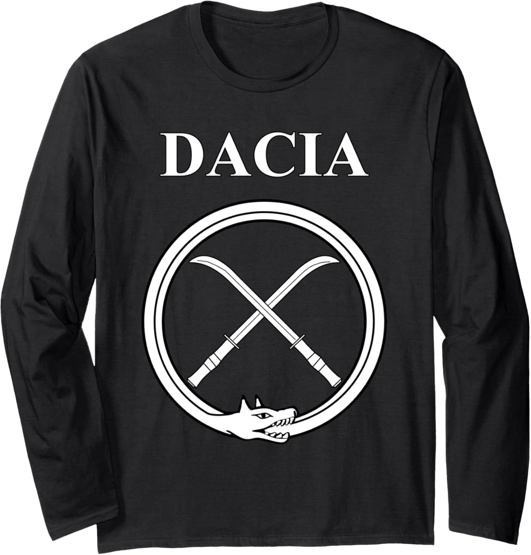 Antikes DACIA DACIAN DRACO und Falx-Symbol. Langarmshirt