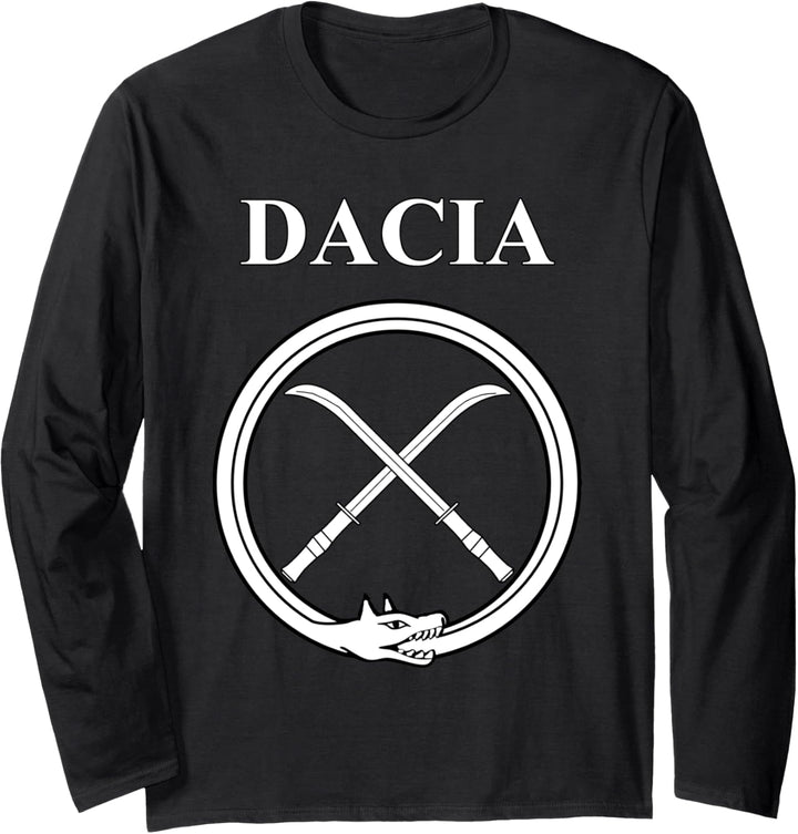 Antikes DACIA DACIAN DRACO und Falx-Symbol. Langarmshirt