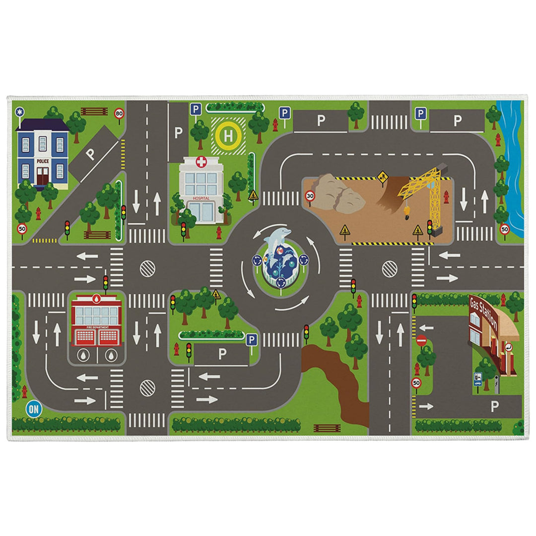 Strassenteppich für Kinder, 50, 8 x 81, 3 cm, Auto-Schienenteppich, rutschfeste Baby-Spielmatte, Sta