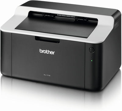 Brother HL-1112 A4 monochrom Laserdrucker (USB 2.0, 20ppm, 2400x600pi, 150 Blatt Papierzufuhr) schwa