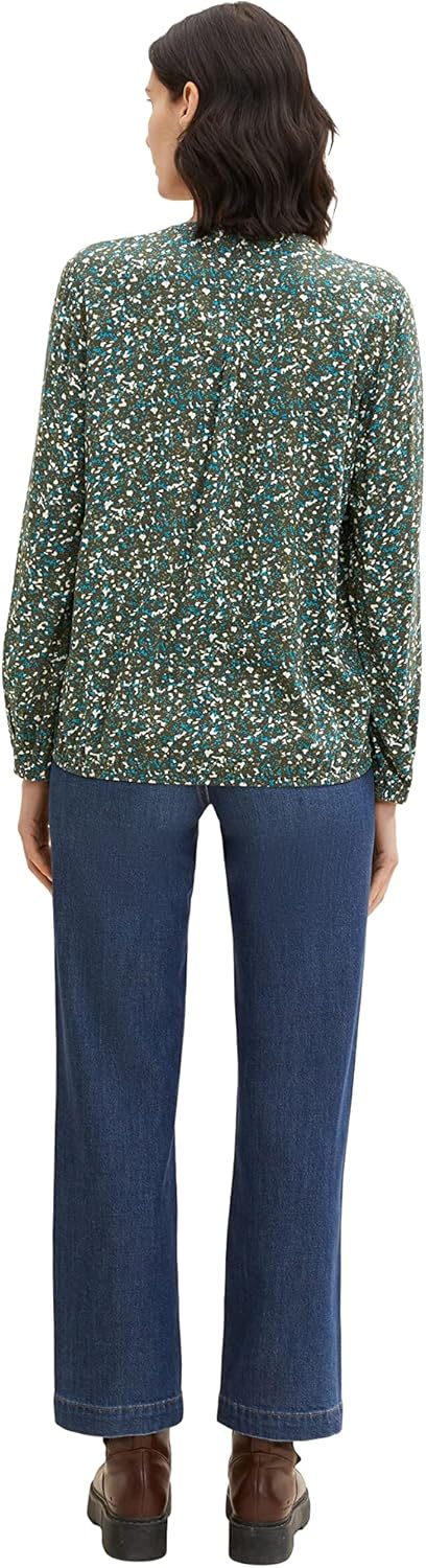 TOM TAILOR Damen 1034825 Bluse mit Bindedetail (1er Pack) 40 30665 - Abstract Minimal Design, 40 306