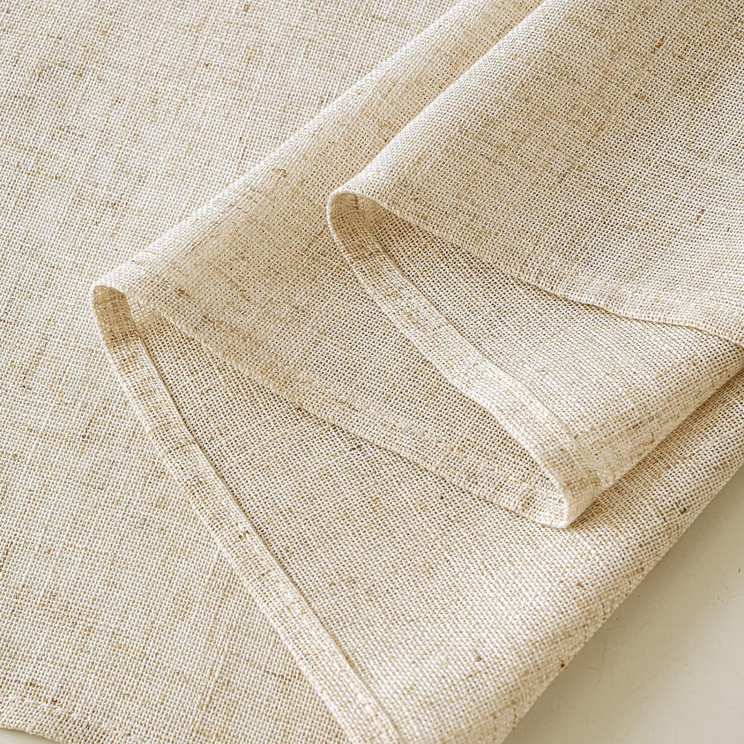 EMEMA Gardinen Vorhänge Leinenvorhang mit Ösen Voile Vorhang Leinenoptik Modern Halbtransparent für