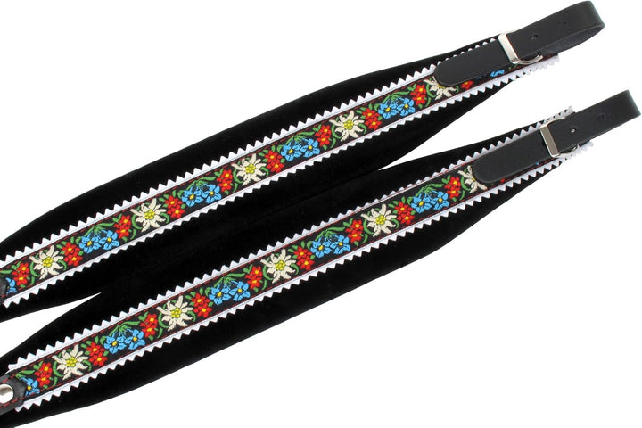 Alpenklang Harmonikariemen für 4-reihige Harmonikas edelweiss/schwarz (Längenverstellbar 97-104cm, R