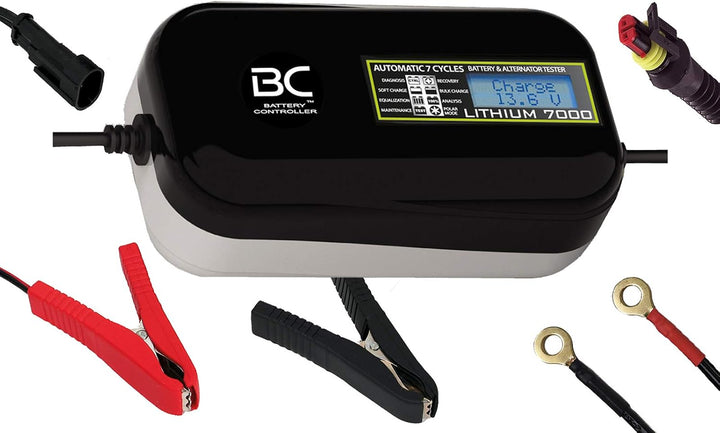 BC LITHIUM 7000-12V 7A - Automatisches digitales Batterieladegerät und Erhaltungsgerät für Lithium-/