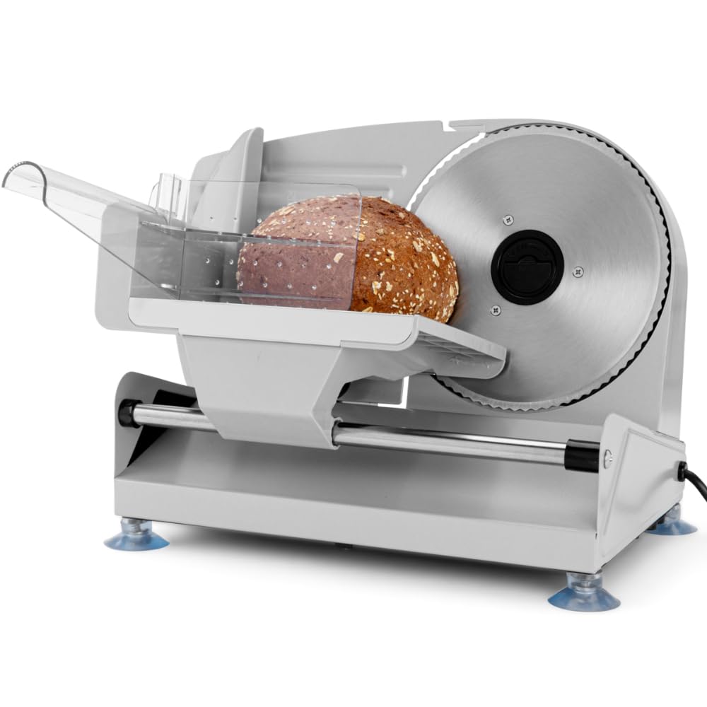 Clatronic MA 3585, Metall-Allesschneider, Brotschneidemaschine, Wurst-Schneider elektrisch, mit gros