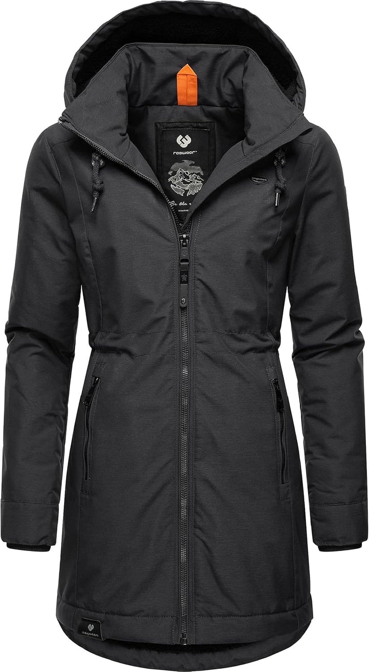 Ragwear Damen Wintermantel warmer Parka lang wasserdicht mit abnehmbarer Kapuze Dakkota XS-6XL XS Da