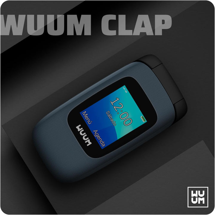 WUUM CLAP – Klapp-Handy mit Zwei Displays | Grosse Tasten und Ziffern | 2 Direktspeicher und SOS-Tas