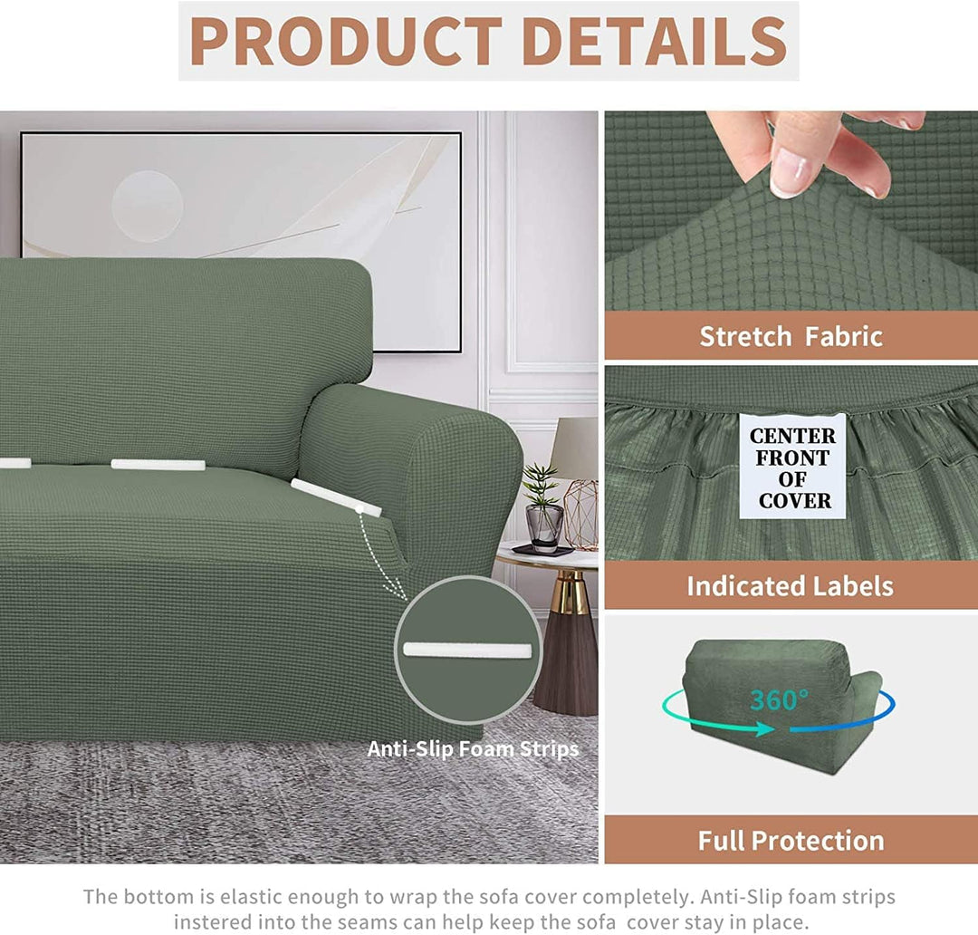BOLUXIU Sofabezug Wasserdichter Stretch-Sofabezug Couchbezug für die meisten Sofas mit Armlehnen für
