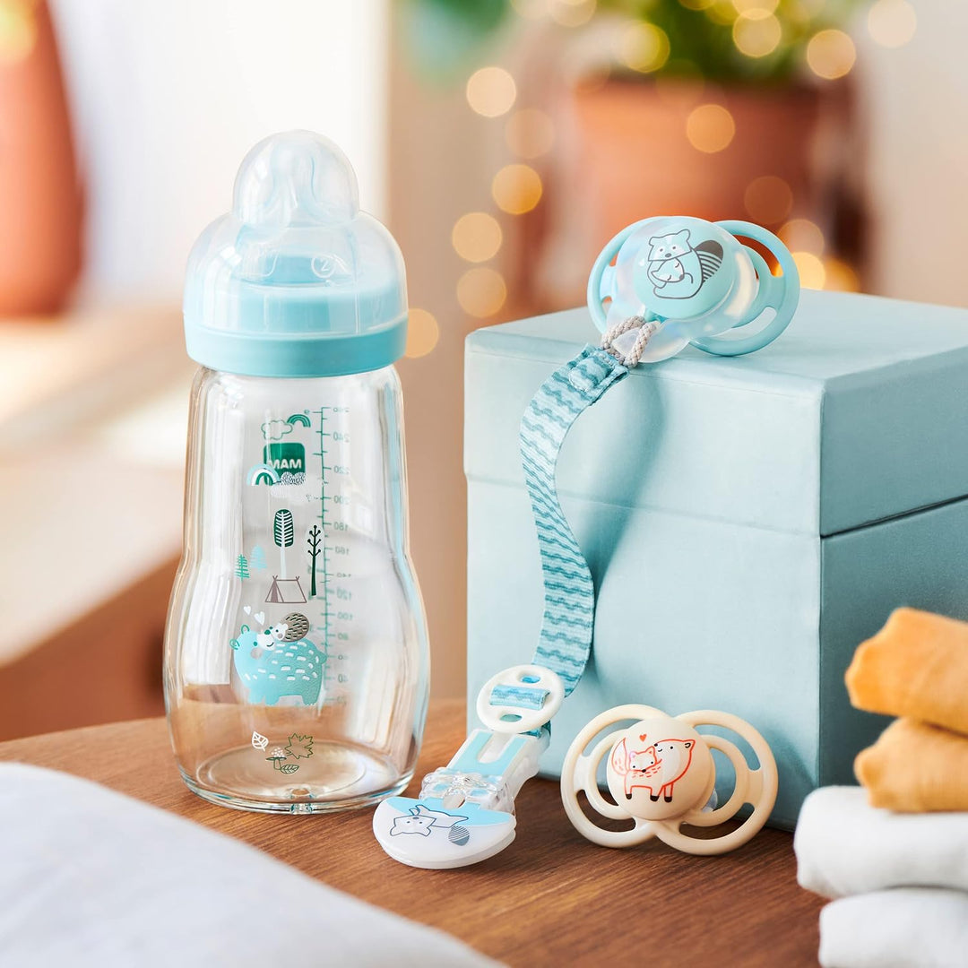 MAM Feel Good Glasflasche 1. Alter 260ml Blau Blue, Blau