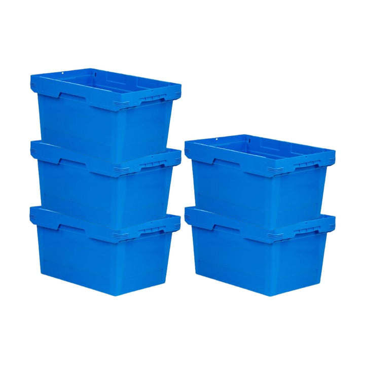 PROREGAL SuperSparSet 5x Conical Mehrweg-Stapelbehälter Blau | HxBxT 32,3x40x60cm | 58 Liter | Lager