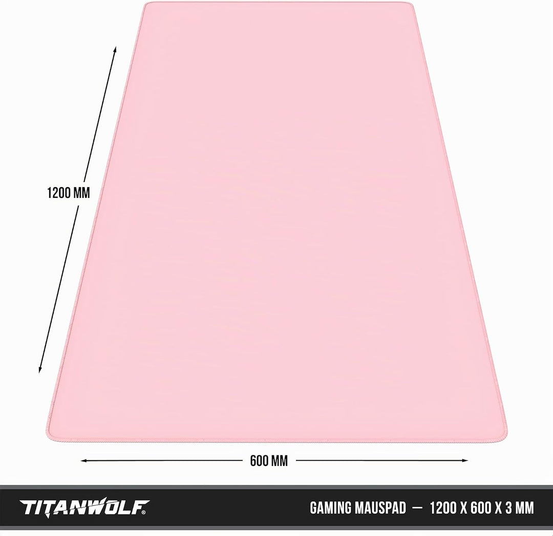 Titanwolf - XXXL Übergrösse Mauspad 1200x600mm, Gaming Mousepad Gross 120x60 cm Tischunterlage Large