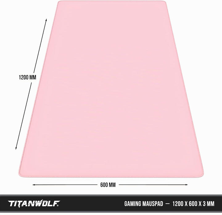 Titanwolf - XXXL Übergrösse Mauspad 1200x600mm, Gaming Mousepad Gross 120x60 cm Tischunterlage Large