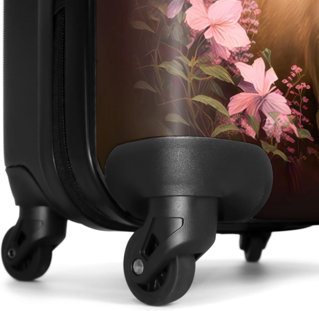 NoBoringSuitcases.com® Kinderkoffer Mädchen Reisekoffer mit Rollen Handgepäck Koffer Pferd - Rosa Bl