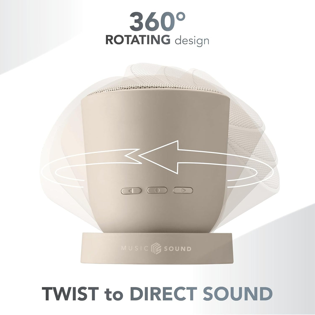 Music Sound Bluetooth-Lautsprecher Twist mit 360° schwenkbarer Struktur, 5 W Leistung, bis zu 10 Stu