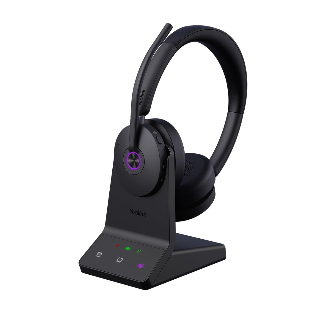 Yealink WH68 ANC DECT Kabelloses Headset mit Mikrofon, 4X AI-Mic mit Geräuschunterdrückung, 185m Rei