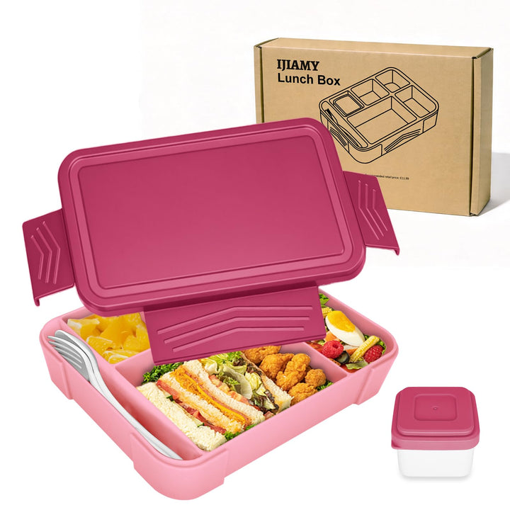 IJIAMY Brotdose Kinder mit Fächern, 1300ml Jausenbox Kinder, Auslaufsicher Bento Box, Lunchbox Kinde