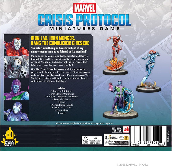 Asmodee, Marvel: Crisis Protocol – Iron Lad, Iron Monger, Kang The Conqueror & Rescue, Character Pac