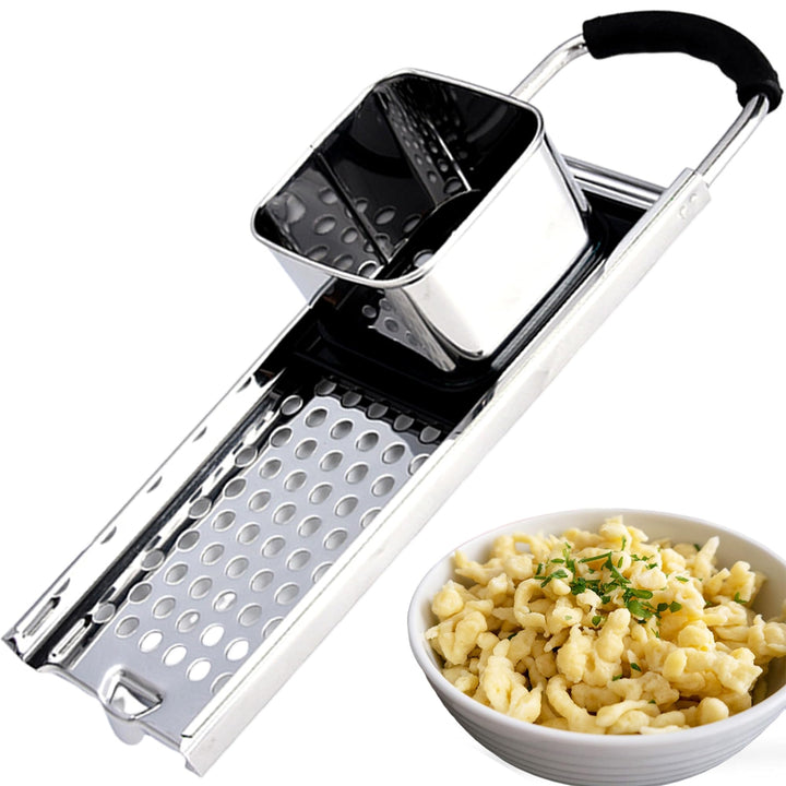 Spätzlehobel Mit Teigschlitten, Reibe, Presse Und Sieb - Edelstahl Spätzlereibe - Masse 32.5 x 11 x