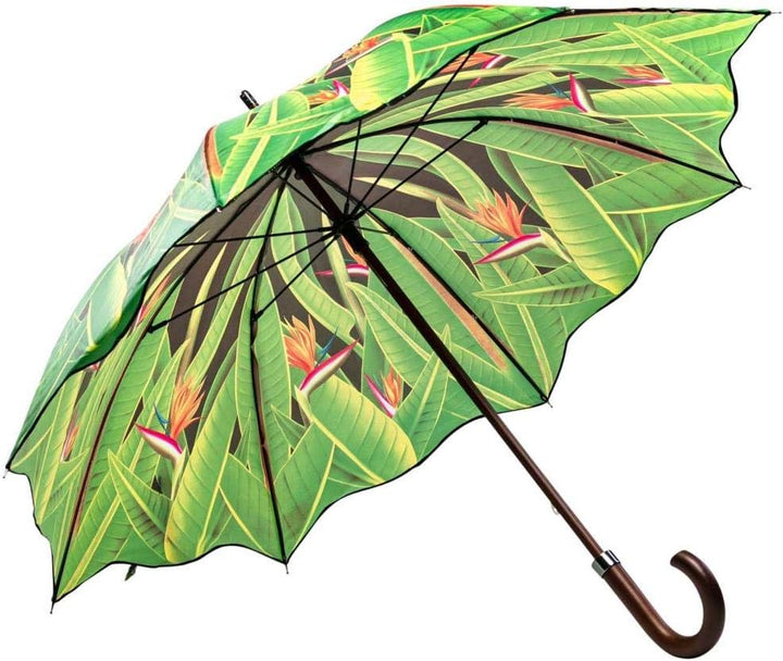 LUCKYWEATHER Regenschirm Stockschirm Damen Motiv Strelitzien I Stockregenschirm gross und stabil sow