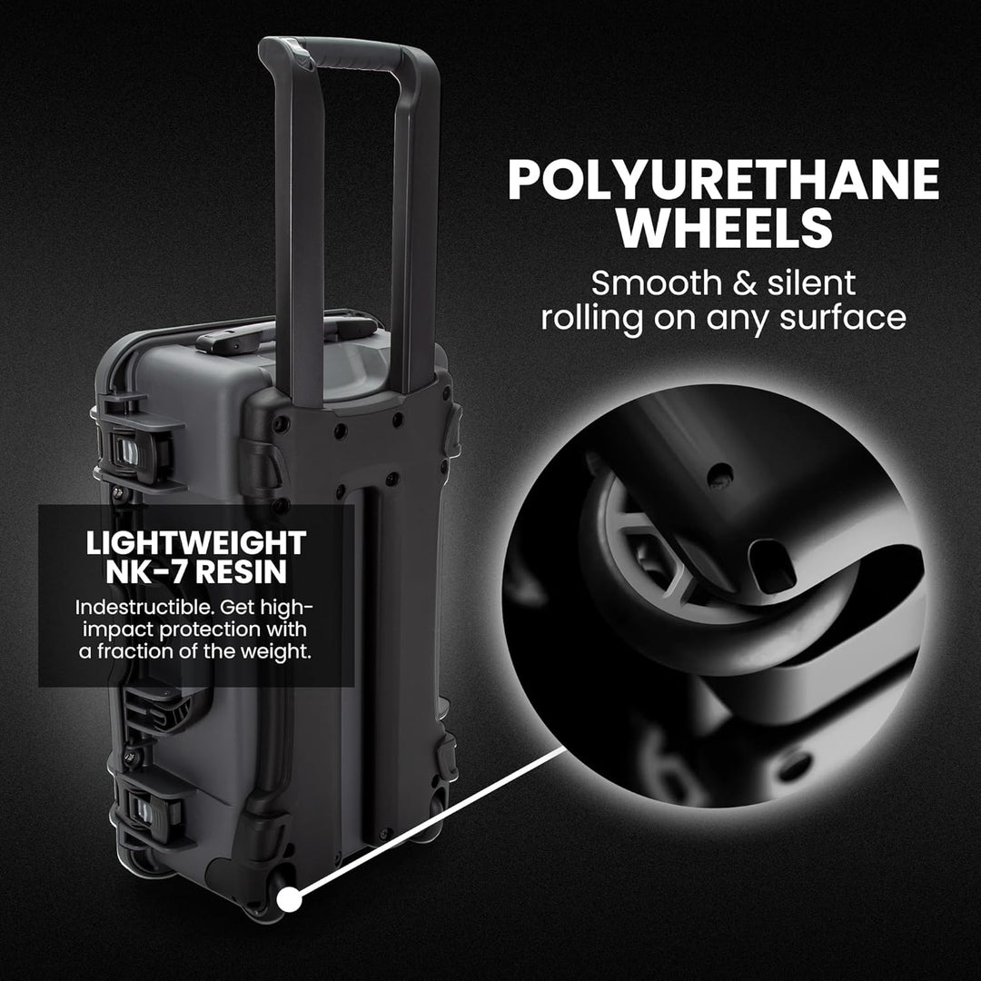 Nanuk 935 Hartschalenkoffer mit Rädern, wasserdicht Graphit Würfelförmiger Schaumstoff mit Deckel-Or