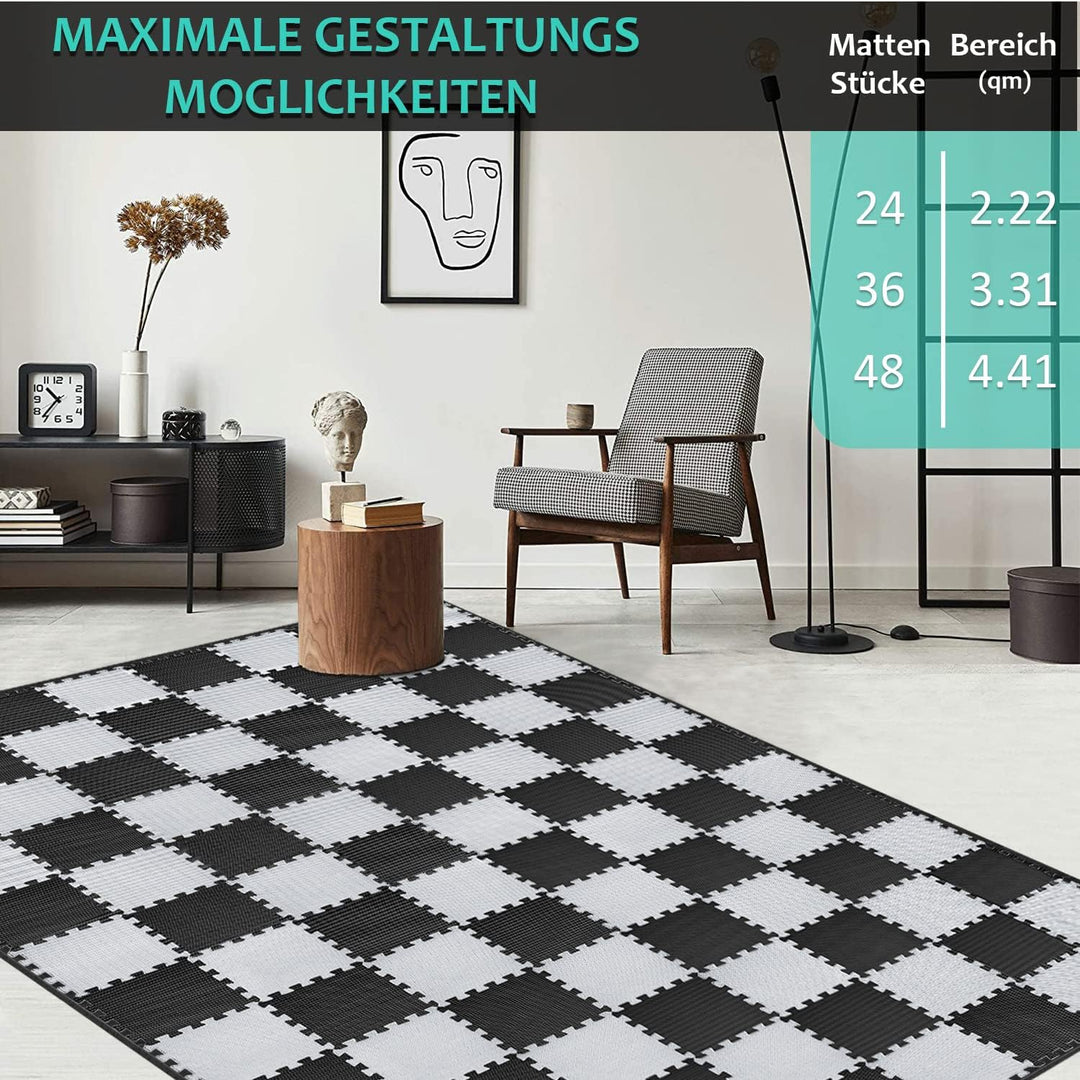 Bodenschutzmatte Fitness Set [31x31cm], 24/36/48 Puzzlematte, EVA Sportmatte Fitnessmatte Rutschfest