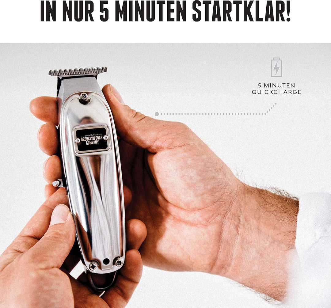 Brooklyn Blade® · Brooklyn Soap Company · Profi Barttrimmer für Zuhause · Trimmer aus Edelstahl mit