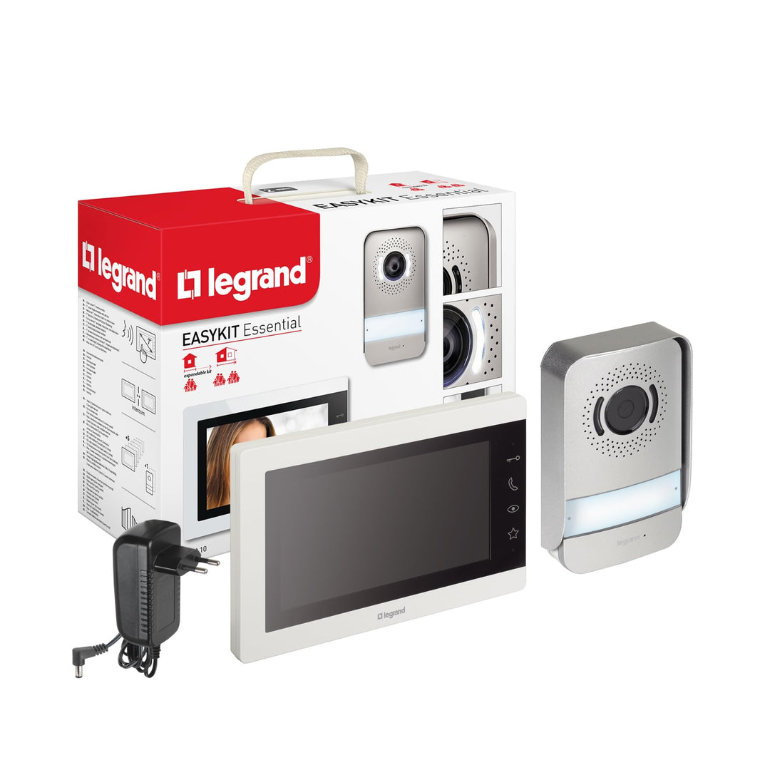 LEGRAND, EASYKIT Essential Video-Türsprechanlagen-Set mit 2-Draht-Anschluss, 7"-Farbmonitor & Weitwi