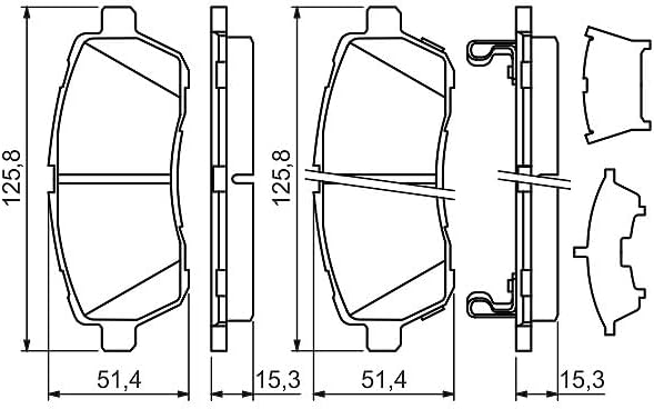 Bosch BP1211 Bremsbeläge - Vorderachse - ECE-R90 Zertifizierung - vier Bremsbeläge pro Set