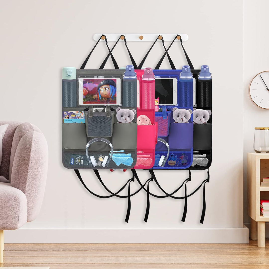 Annmore Auto Sitzschutz Rückseite Organizer mit Tasche für Toniebox Hörfiguren und 10,5 Zoll Ipad, G