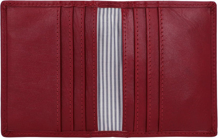 Gusti Kartenhalter Leder - Hal Kartenhülle Kartenetui Brieftasche Rot Leder, Rot
