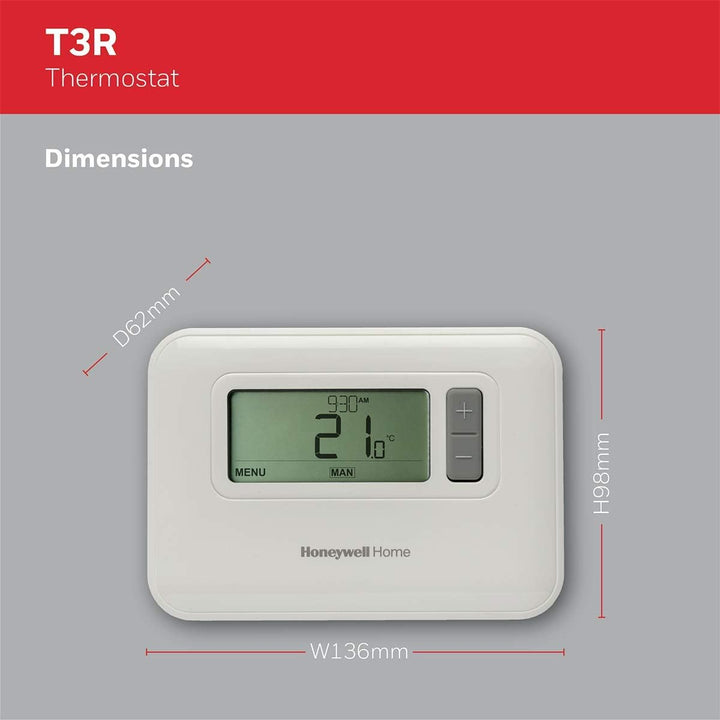 T3R 7-Tage Programmierbarer Drahtloser Thermostat von Honeywell Home Y3C710RFEU Weiss Wireless, Wire