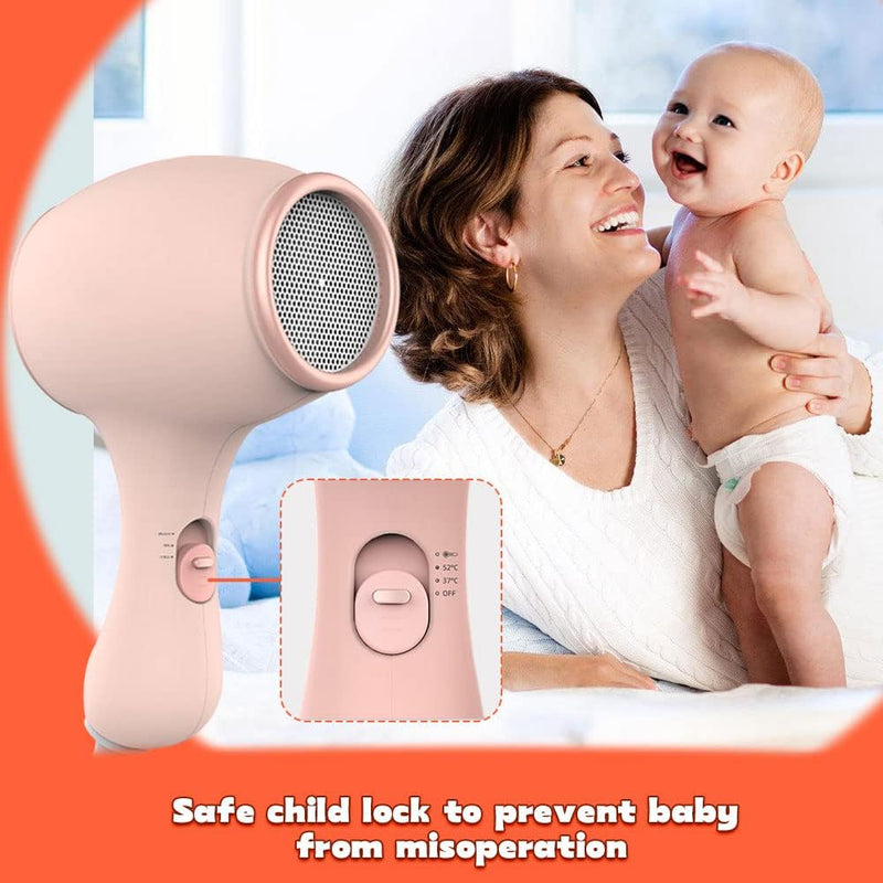 Lotvic Kinderfön, 550W Miniföhn für Mädchen, Föhn für Kinder, Kinder Föhn mit 3 Temperatur, Reiseföh