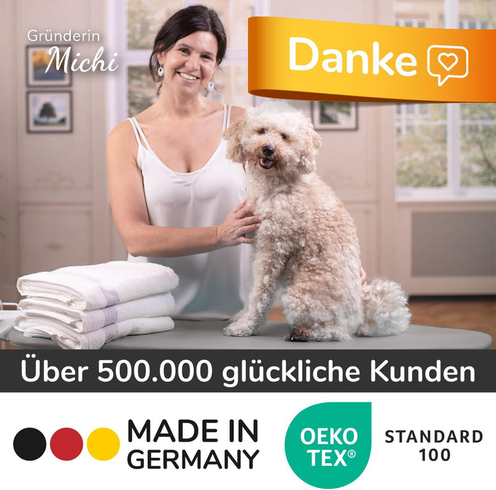 smart&gentle Made in Germany Turbo Bügelbrettbezug 150x50 in 5 Grössen für Dampfbügeleisen - Bügelti