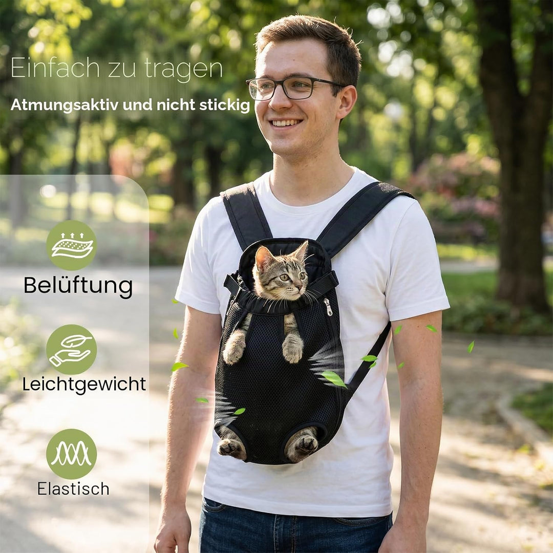 nulala Verbessert Hunderucksack bis 7kg, Atmungsaktiver Haustier Rucksack mit Gepolsterte Schultergu