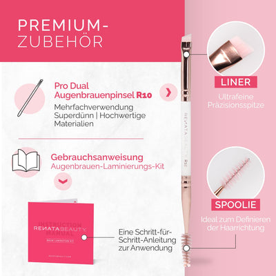 Renata Beauty Augenbrauen-Laminierungs-Kit – DIY Brow Lifting Set für dichtere und langanhaltende Br