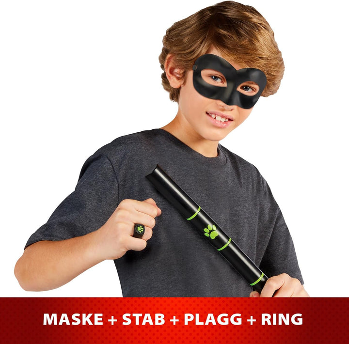 Bandai - Miraculous Ladybug - Verwandlungsset - Cat Noir - Superhelden-Kostüm und Accessoires - Kost