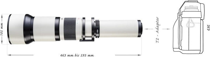 Walimex pro 650-1300mm 1:8-16 CSC Teleobjektiv für DSLR MFT - Manueller Fokus, Zoom-Teleobjektiv für