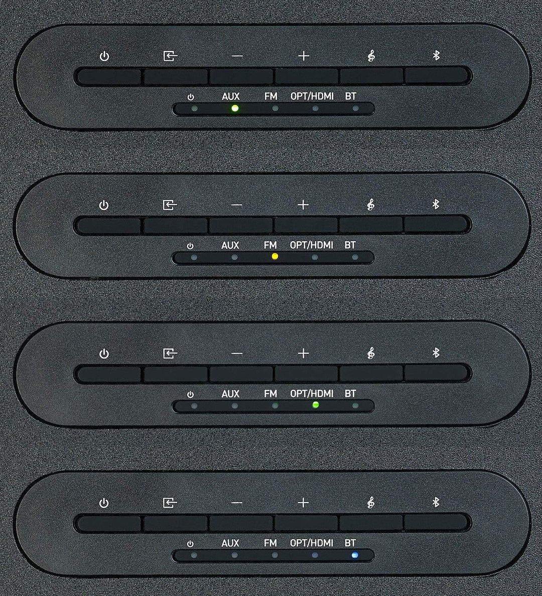auvisio Soundbar: 2.1-Soundbase mit integriertem Subwoofer, Bluetooth, Radio, 120 Watt (Sounddeck, S