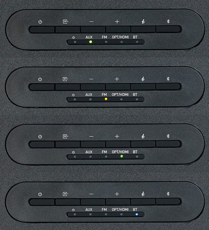 auvisio Soundbar: 2.1-Soundbase mit integriertem Subwoofer, Bluetooth, Radio, 120 Watt (Sounddeck, S