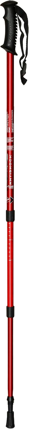 Ausziehbarer Trekkingstock aus Aluminium für Aufsätze, Farbe Rot (545)