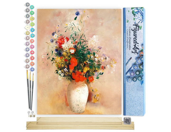 Figured'Art Malen Nach Zahlen Erwachsene Mit Rahmen Vase mit Blumen - Odilon Redon - Paint by Number