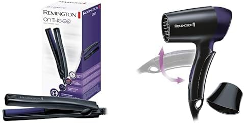 Remington Styling Reiseset On The Go: Mini-Haarglätter + klappbarer Reisehaartrockner 1400 Watt Ange