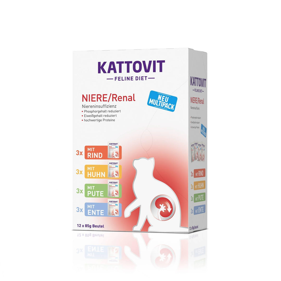 KATTOVIT - Niere/Renal Multipack Nassfutter für Katzen | Zur Unterstützung der Nierenfunktion für au