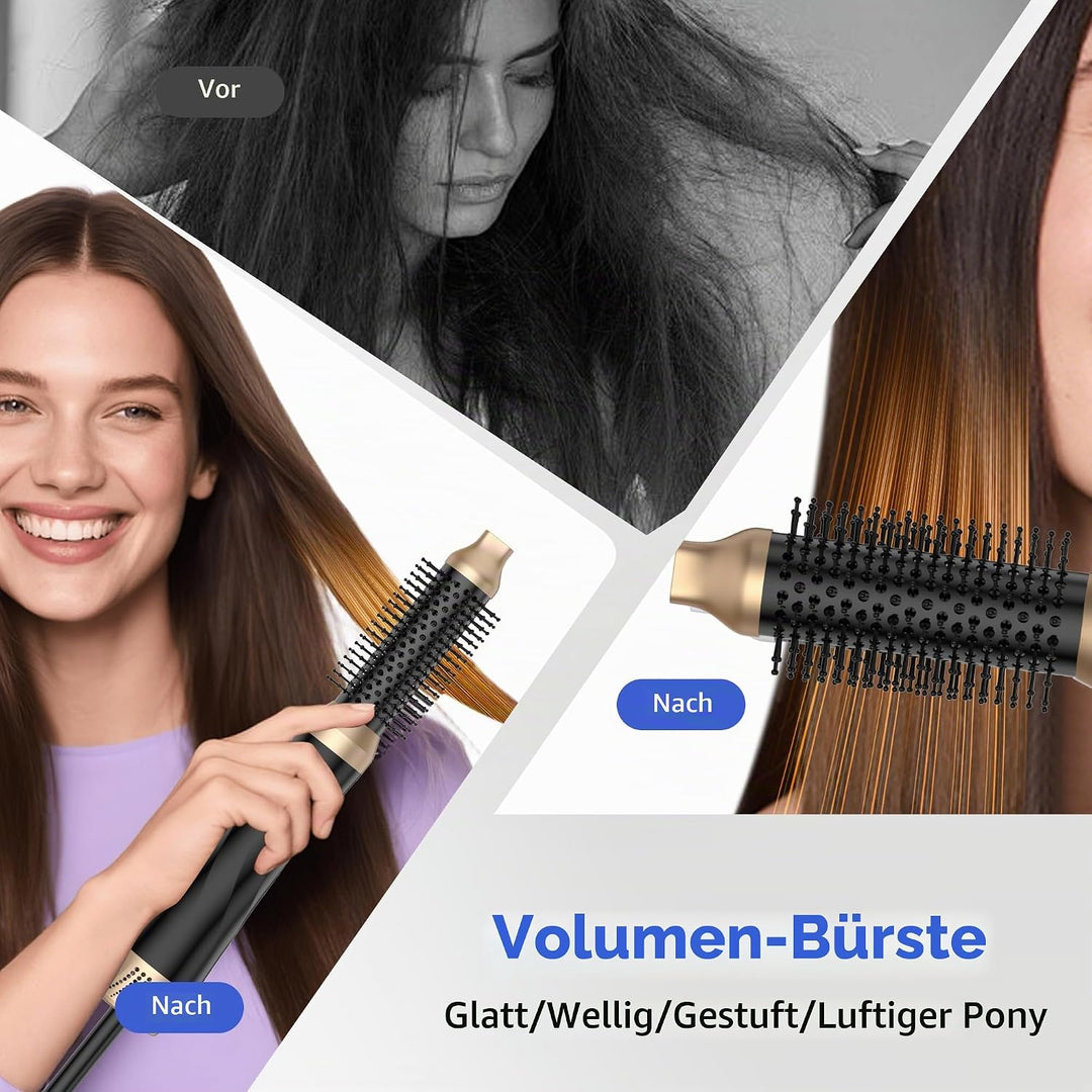 OKWRAP Haarstyler Hairstyler 5 in 1 Hair Styler 1000W Airstyler Multistyler Schwarzgold, Schwarzgold